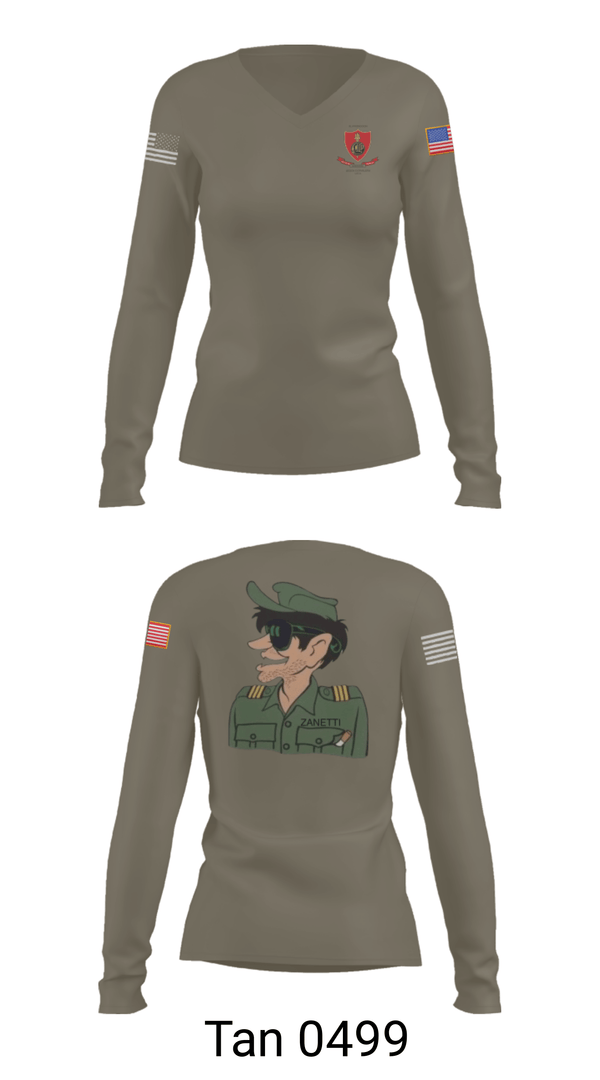 Women's Long Sleeve Vneck Shirt, , Army, Teamtime, Team time, sublimation, custom sports apparel, team uniforms, spirit wear, spiritwear, sports uniforms, custom shirts, team store, custom team store, fundraiser sports, apparel fundraiser