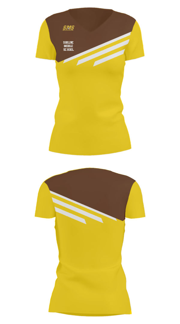 Women's Short Sleeve Vneck Shirt, Surline Middle School, Spirit Store, Teamtime, Team time, sublimation, custom sports apparel, team uniforms, spirit wear, spiritwear, sports uniforms, custom shirts, team store, custom team store, fundraiser sports, apparel fundraiser