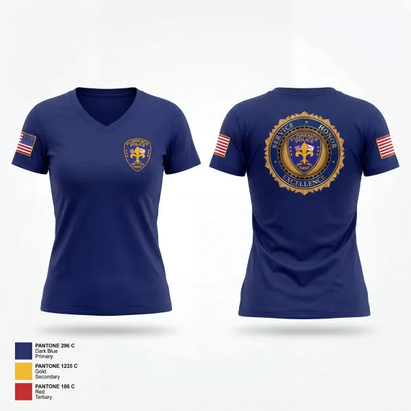 Womens Short Sleeve Vneck Shirt, Florence police department, Police, Teamtime, Team time, sublimation, custom sports apparel, team uniforms, spirit wear, spiritwear, sports uniforms, custom shirts, team store, custom team store, fundraiser sports, apparel fundraiser