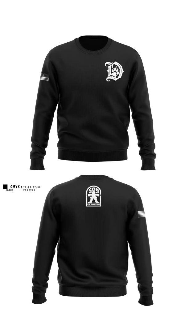 Crew Neck Sweatshirt, Dog co 3G, Army, Teamtime, Team time, sublimation, custom sports apparel, team uniforms, spirit wear, spiritwear, sports uniforms, custom shirts, team store, custom team store, fundraiser sports, apparel fundraiser