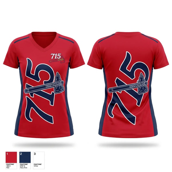 Womens Short Sleeve Vneck Shirt, 715 Hammers, Baseball, Teamtime, Team time, sublimation, custom sports apparel, team uniforms, spirit wear, spiritwear, sports uniforms, custom shirts, team store, custom team store, fundraiser sports, apparel fundraiser