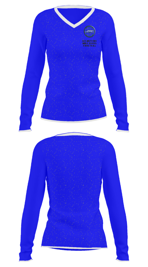 Women's Long Sleeve Vneck Shirt, Ocean Springs Middle School Basketball, Women's Basketball, Teamtime, Team time, sublimation, custom sports apparel, team uniforms, spirit wear, spiritwear, sports uniforms, custom shirts, team store, custom team store, fundraiser sports, apparel fundraiser