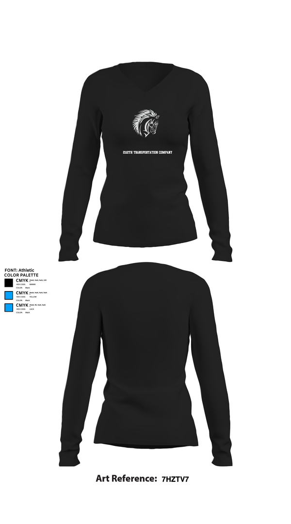 Womens Long Sleeve Vneck Shirt, 2112th Transportation Company, , Teamtime, Team time, sublimation, custom sports apparel, team uniforms, spirit wear, spiritwear, sports uniforms, custom shirts, team store, custom team store, fundraiser sports, apparel fundraiser