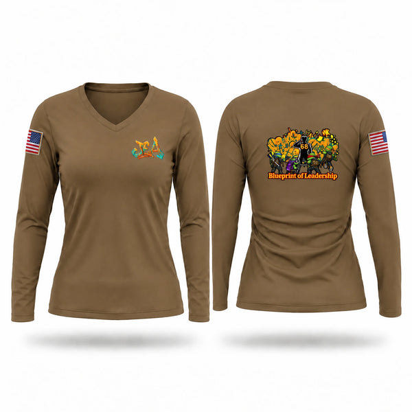 Womens Long Sleeve Vneck Shirt, JEA, Navy, Teamtime, Team time, sublimation, custom sports apparel, team uniforms, spirit wear, spiritwear, sports uniforms, custom shirts, team store, custom team store, fundraiser sports, apparel fundraiser