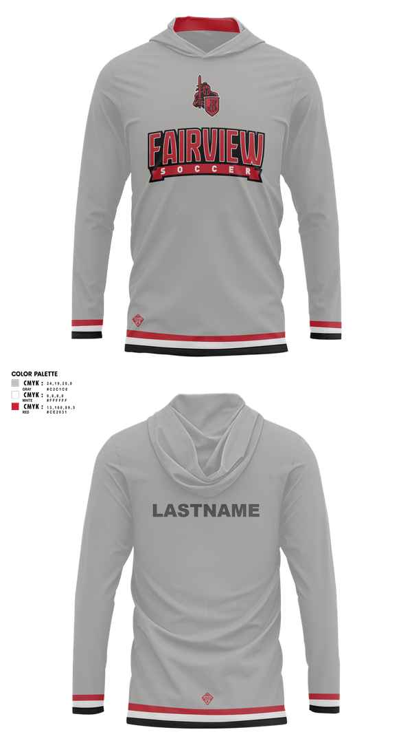 Long Sleeve Performance Shirt with hood, Kick 2 Build Soccer ClubTeam Fishman, Men's Soccer, Teamtime, Team time, sublimation, custom sports apparel, team uniforms, spirit wear, spiritwear, sports uniforms, custom shirts, team store, custom team store, fundraiser sports, apparel fundraiser