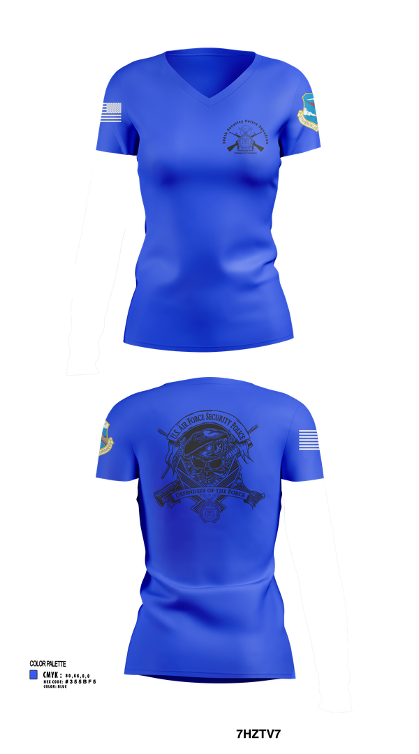 Womens Short Sleeve Vneck Shirt, 380th Security Police Squadron, , Teamtime, Team time, sublimation, custom sports apparel, team uniforms, spirit wear, spiritwear, sports uniforms, custom shirts, team store, custom team store, fundraiser sports, apparel fundraiser