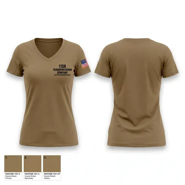 Womens Short Sleeve Vneck Shirt, 1158 Transportation Company, Army, Teamtime, Team time, sublimation, custom sports apparel, team uniforms, spirit wear, spiritwear, sports uniforms, custom shirts, team store, custom team store, fundraiser sports, apparel fundraiser