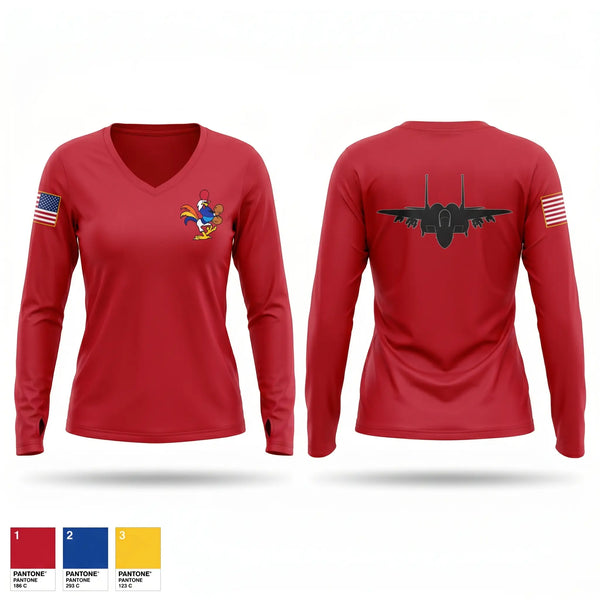 Womens Long Sleeve Vneck Shirt, 67 AMU, Air Force, Teamtime, Team time, sublimation, custom sports apparel, team uniforms, spirit wear, spiritwear, sports uniforms, custom shirts, team store, custom team store, fundraiser sports, apparel fundraiser
