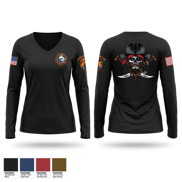 Womens Long Sleeve Vneck Shirt, OET, Army, Teamtime, Team time, sublimation, custom sports apparel, team uniforms, spirit wear, spiritwear, sports uniforms, custom shirts, team store, custom team store, fundraiser sports, apparel fundraiser