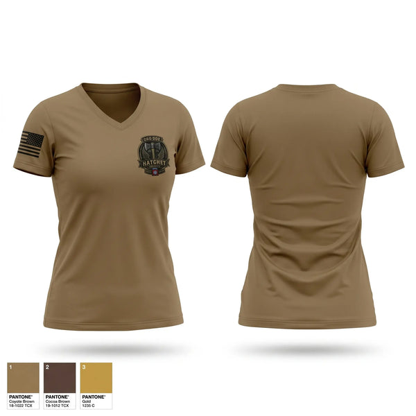 Womens Short Sleeve Vneck Shirt, Hatchet Company 3/82nd, Army, Teamtime, Team time, sublimation, custom sports apparel, team uniforms, spirit wear, spiritwear, sports uniforms, custom shirts, team store, custom team store, fundraiser sports, apparel fundraiser