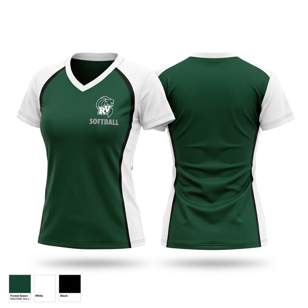 Womens Short Sleeve Vneck Shirt, Raritan Valley Community College, Softball, Teamtime, Team time, sublimation, custom sports apparel, team uniforms, spirit wear, spiritwear, sports uniforms, custom shirts, team store, custom team store, fundraiser sports, apparel fundraiser