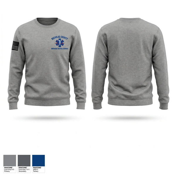 Crew Neck Sweatshirt, Nicholas County EMS, EMS/EMT, Teamtime, Team time, sublimation, custom sports apparel, team uniforms, spirit wear, spiritwear, sports uniforms, custom shirts, team store, custom team store, fundraiser sports, apparel fundraiser