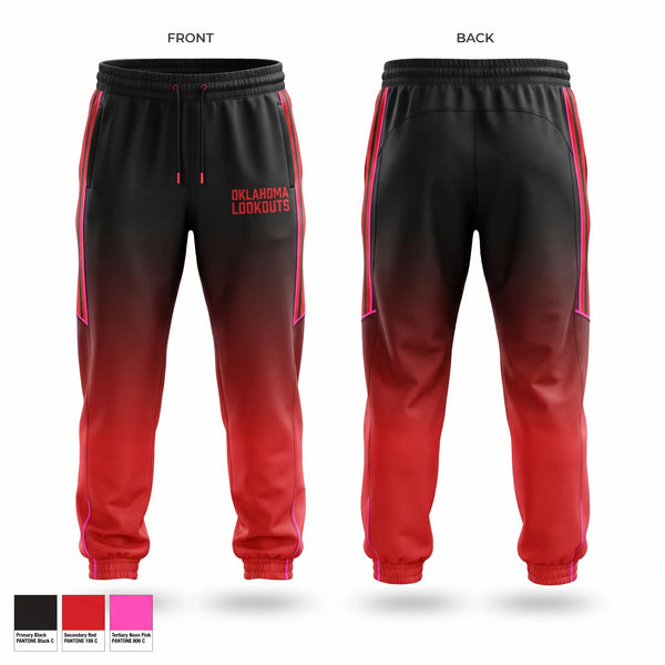 Sweatpants, OKLAHOMA LOOKOUTS, Baseball, Teamtime, Team time, sublimation, custom sports apparel, team uniforms, spirit wear, spiritwear, sports uniforms, custom shirts, team store, custom team store, fundraiser sports, apparel fundraiser