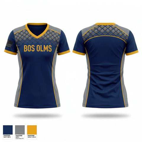 Womens Short Sleeve Vneck Shirt, BOS OLMS, Police, Teamtime, Team time, sublimation, custom sports apparel, team uniforms, spirit wear, spiritwear, sports uniforms, custom shirts, team store, custom team store, fundraiser sports, apparel fundraiser