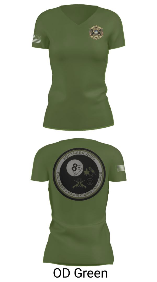 Women's Short Sleeve Vneck Shirt, Southern Ohio Organized and Major Crimes Task Force, Police, Teamtime, Team time, sublimation, custom sports apparel, team uniforms, spirit wear, spiritwear, sports uniforms, custom shirts, team store, custom team store, fundraiser sports, apparel fundraiser