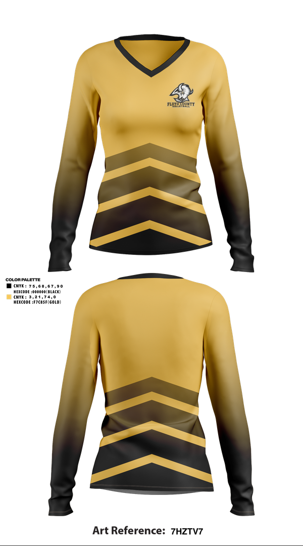 Womens Long Sleeve Vneck Shirt, Floyd County Volleyball, Women's Volleyball, Teamtime, Team time, sublimation, custom sports apparel, team uniforms, spirit wear, spiritwear, sports uniforms, custom shirts, team store, custom team store, fundraiser sports, apparel fundraiser