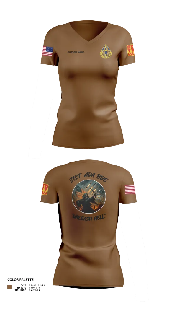 Womens Short Sleeve Vneck Shirt, HHB, 31st ADA BDE, , Teamtime, Team time, sublimation, custom sports apparel, team uniforms, spirit wear, spiritwear, sports uniforms, custom shirts, team store, custom team store, fundraiser sports, apparel fundraiser