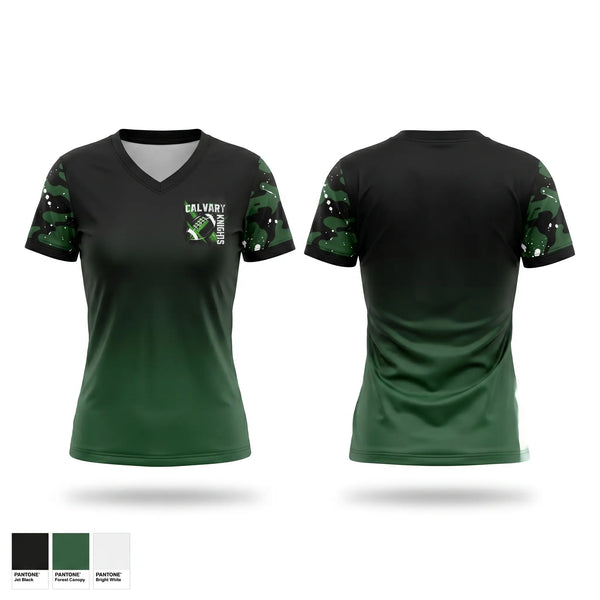 Womens Short Sleeve Vneck Shirt, Calvary Knights, , Teamtime, Team time, sublimation, custom sports apparel, team uniforms, spirit wear, spiritwear, sports uniforms, custom shirts, team store, custom team store, fundraiser sports, apparel fundraiser