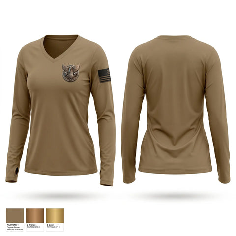 Womens Long Sleeve Vneck Shirt, Fms17, Army, Teamtime, Team time, sublimation, custom sports apparel, team uniforms, spirit wear, spiritwear, sports uniforms, custom shirts, team store, custom team store, fundraiser sports, apparel fundraiser