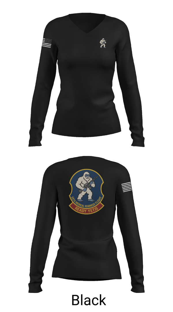Womens Long Sleeve Vneck Shirt, Medical Readiness Flight, Air Force, Teamtime, Team time, sublimation, custom sports apparel, team uniforms, spirit wear, spiritwear, sports uniforms, custom shirts, team store, custom team store, fundraiser sports, apparel fundraiser