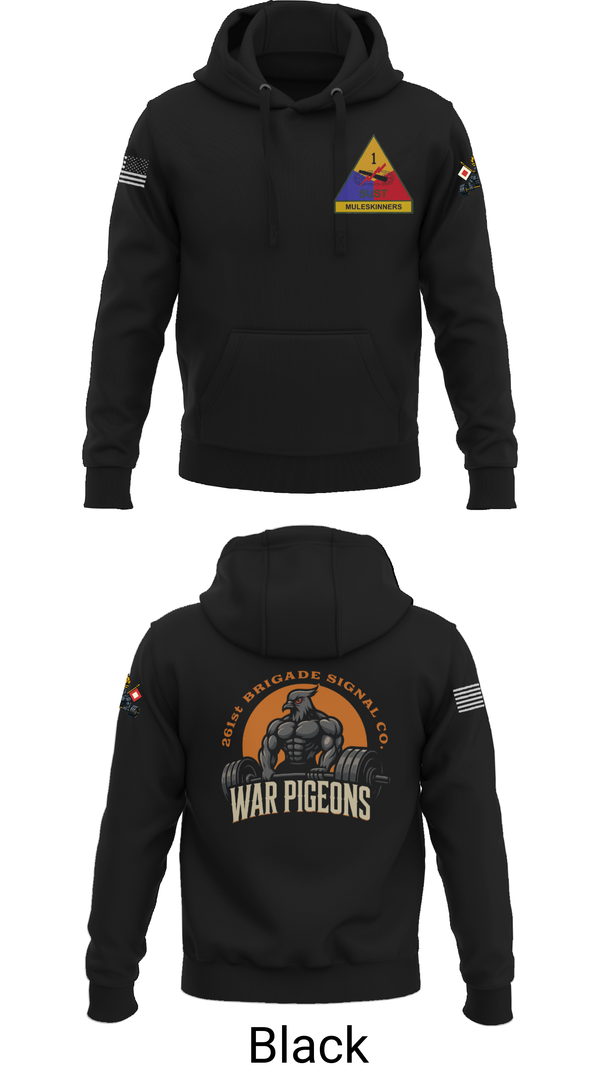 Hoodie, 261st War Pigeons, Army, Teamtime, Team time, sublimation, custom sports apparel, team uniforms, spirit wear, spiritwear, sports uniforms, custom shirts, team store, custom team store, fundraiser sports, apparel fundraiser
