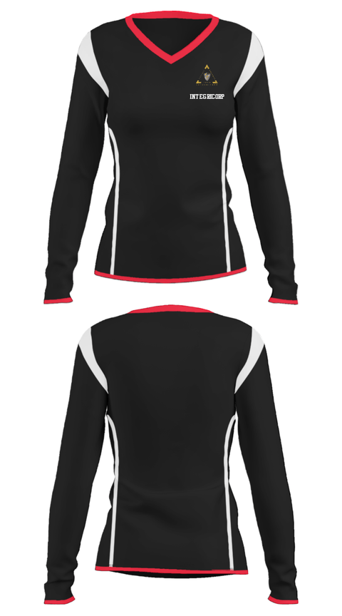 Women's Long Sleeve Vneck Shirt, IntegriCorp, , Teamtime, Team time, sublimation, custom sports apparel, team uniforms, spirit wear, spiritwear, sports uniforms, custom shirts, team store, custom team store, fundraiser sports, apparel fundraiser