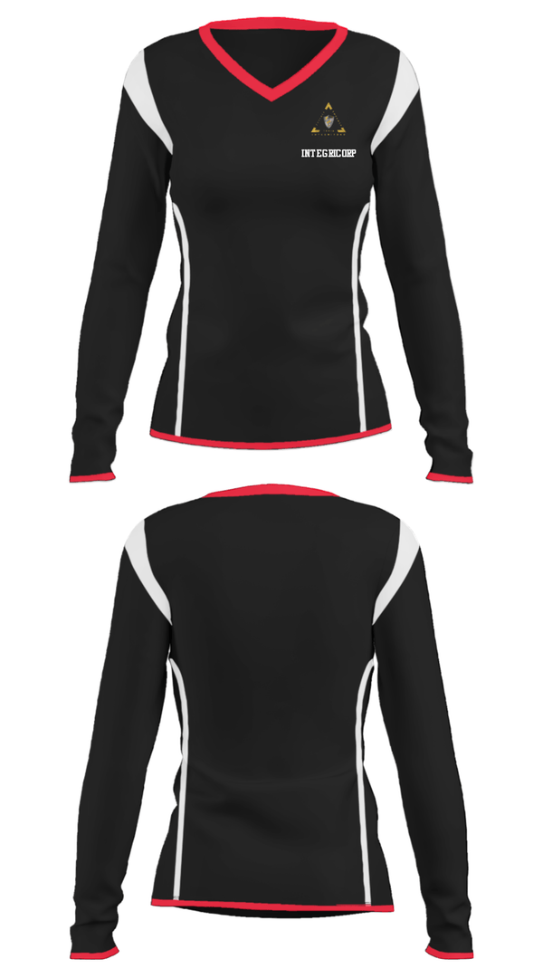 Women's Long Sleeve Vneck Shirt, IntegriCorp, , Teamtime, Team time, sublimation, custom sports apparel, team uniforms, spirit wear, spiritwear, sports uniforms, custom shirts, team store, custom team store, fundraiser sports, apparel fundraiser
