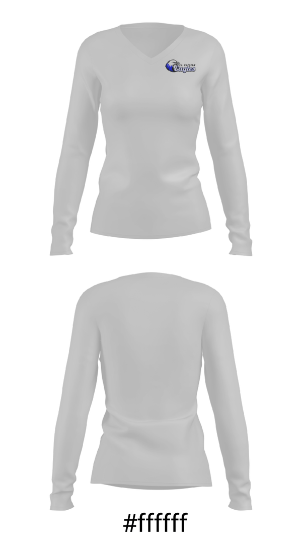 Women's Long Sleeve Vneck Shirt, El Capitan Public School, Spirit Store, Teamtime, Team time, sublimation, custom sports apparel, team uniforms, spirit wear, spiritwear, sports uniforms, custom shirts, team store, custom team store, fundraiser sports, apparel fundraiser