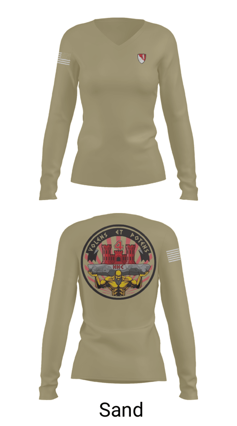Women's Long Sleeve Vneck Shirt, , Army, Teamtime, Team time, sublimation, custom sports apparel, team uniforms, spirit wear, spiritwear, sports uniforms, custom shirts, team store, custom team store, fundraiser sports, apparel fundraiser