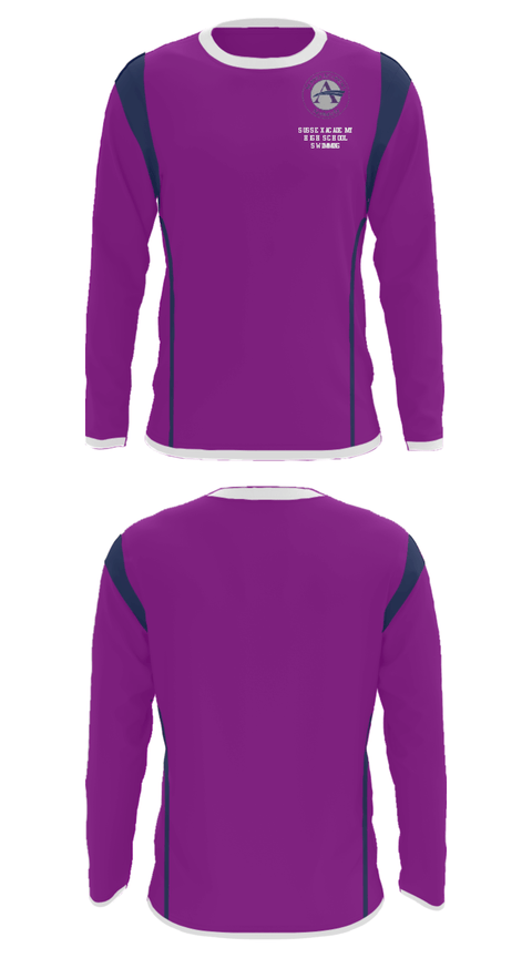 Long Sleeve Performance Shirt, Sussex Academy High School Swimming, Swimming, Teamtime, Team time, sublimation, custom sports apparel, team uniforms, spirit wear, spiritwear, sports uniforms, custom shirts, team store, custom team store, fundraiser sports, apparel fundraiser