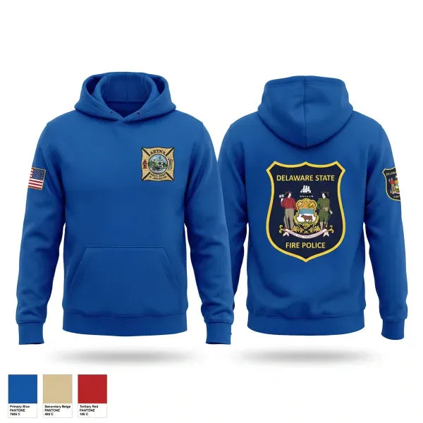 Hoodie, Delaware State Fire Police, Police, Teamtime, Team time, sublimation, custom sports apparel, team uniforms, spirit wear, spiritwear, sports uniforms, custom shirts, team store, custom team store, fundraiser sports, apparel fundraiser
