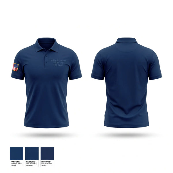 Short Sleeve Performance Polo, Mobile police dept 4th precinct 3rd Squad, Police, Teamtime, Team time, sublimation, custom sports apparel, team uniforms, spirit wear, spiritwear, sports uniforms, custom shirts, team store, custom team store, fundraiser sports, apparel fundraiser