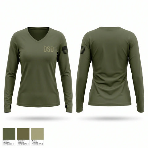 Womens Long Sleeve Vneck Shirt, OSD, Police, Teamtime, Team time, sublimation, custom sports apparel, team uniforms, spirit wear, spiritwear, sports uniforms, custom shirts, team store, custom team store, fundraiser sports, apparel fundraiser