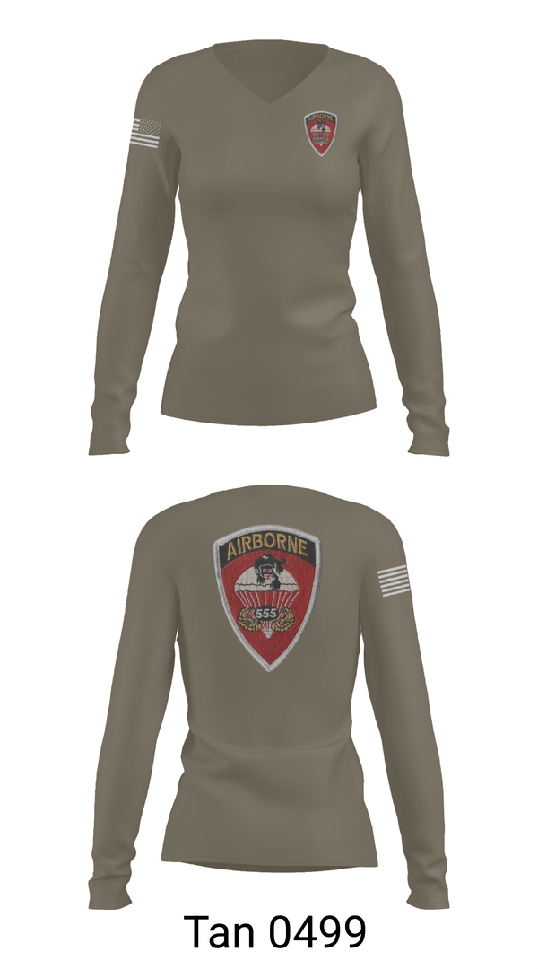 Womens Long Sleeve Vneck Shirt, , Army, Teamtime, Team time, sublimation, custom sports apparel, team uniforms, spirit wear, spiritwear, sports uniforms, custom shirts, team store, custom team store, fundraiser sports, apparel fundraiser
