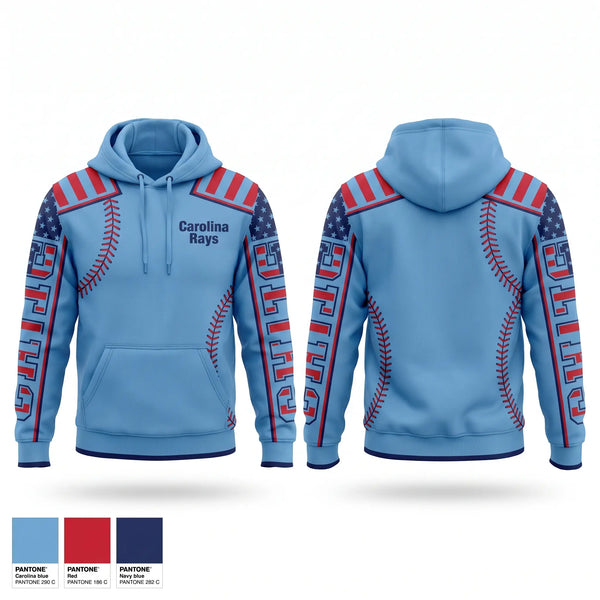 Hoodie, Carolina Rays, Baseball, Teamtime, Team time, sublimation, custom sports apparel, team uniforms, spirit wear, spiritwear, sports uniforms, custom shirts, team store, custom team store, fundraiser sports, apparel fundraiser