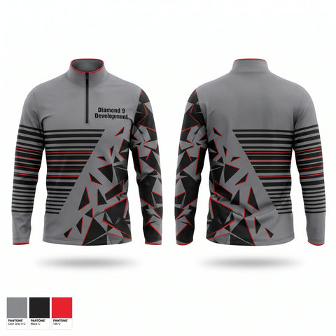 Quarter Zip Jacket, Diamond 9 Development, Baseball, Teamtime, Team time, sublimation, custom sports apparel, team uniforms, spirit wear, spiritwear, sports uniforms, custom shirts, team store, custom team store, fundraiser sports, apparel fundraiser