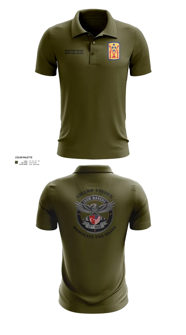 Short Sleeve Performance Polo, 11th MDB, Army, Teamtime, Team time, sublimation, custom sports apparel, team uniforms, spirit wear, spiritwear, sports uniforms, custom shirts, team store, custom team store, fundraiser sports, apparel fundraiser