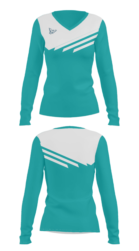 Women's Long Sleeve Vneck Shirt, Justice High Charter School, Spirit Store, Teamtime, Team time, sublimation, custom sports apparel, team uniforms, spirit wear, spiritwear, sports uniforms, custom shirts, team store, custom team store, fundraiser sports, apparel fundraiser