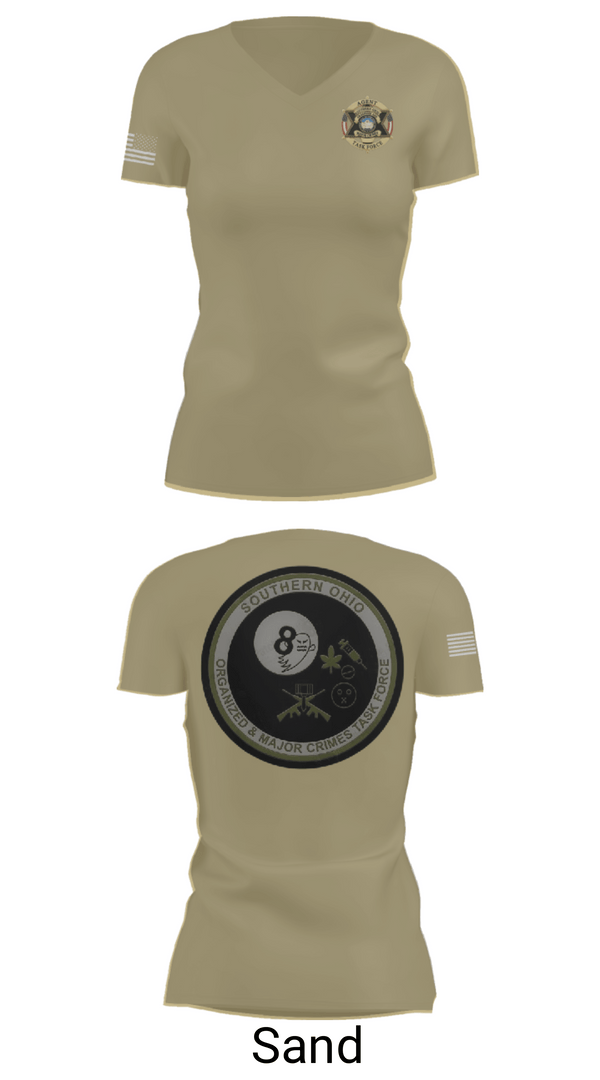 Women's Short Sleeve Vneck Shirt, Southern Ohio Organized and Major Crimes Task Force, Police, Teamtime, Team time, sublimation, custom sports apparel, team uniforms, spirit wear, spiritwear, sports uniforms, custom shirts, team store, custom team store, fundraiser sports, apparel fundraiser