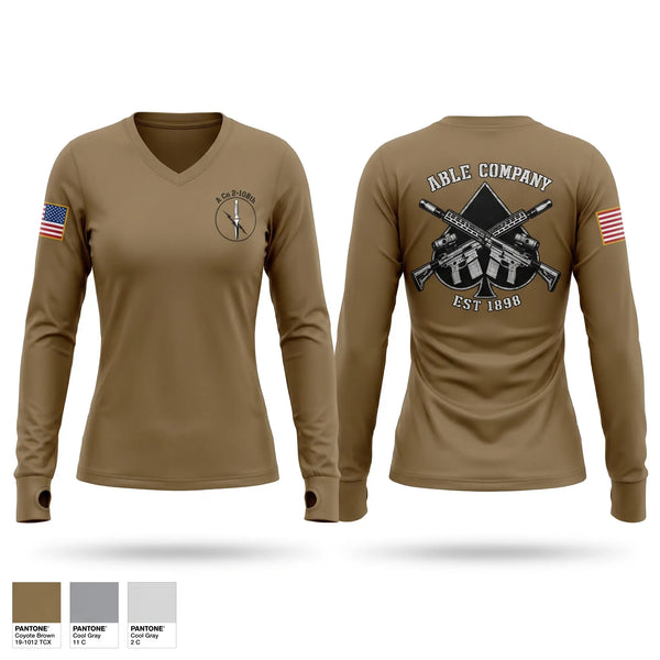 Womens Long Sleeve Vneck Shirt, ABLE COMPANY, National Guard, Teamtime, Team time, sublimation, custom sports apparel, team uniforms, spirit wear, spiritwear, sports uniforms, custom shirts, team store, custom team store, fundraiser sports, apparel fundraiser