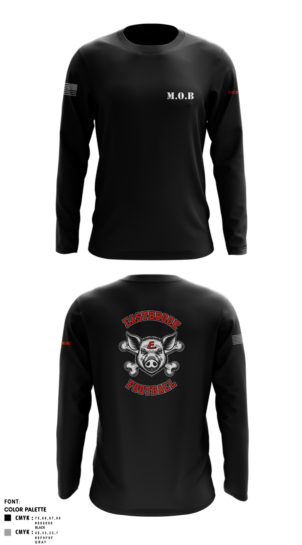 Long Sleeve Performance Shirt, Eastbrook Football, Army, Teamtime, Team time, sublimation, custom sports apparel, team uniforms, spirit wear, spiritwear, sports uniforms, custom shirts, team store, custom team store, fundraiser sports, apparel fundraiser