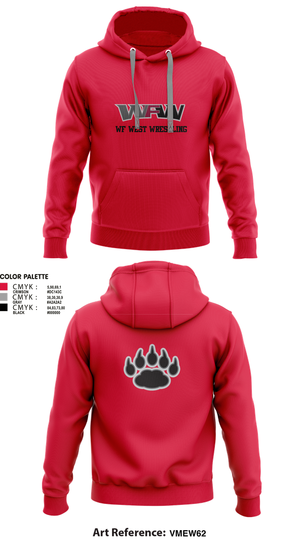 Hoodie, WF WEST WRESTLING, Wrestling, Teamtime, Team time, sublimation, custom sports apparel, team uniforms, spirit wear, spiritwear, sports uniforms, custom shirts, team store, custom team store, fundraiser sports, apparel fundraiser