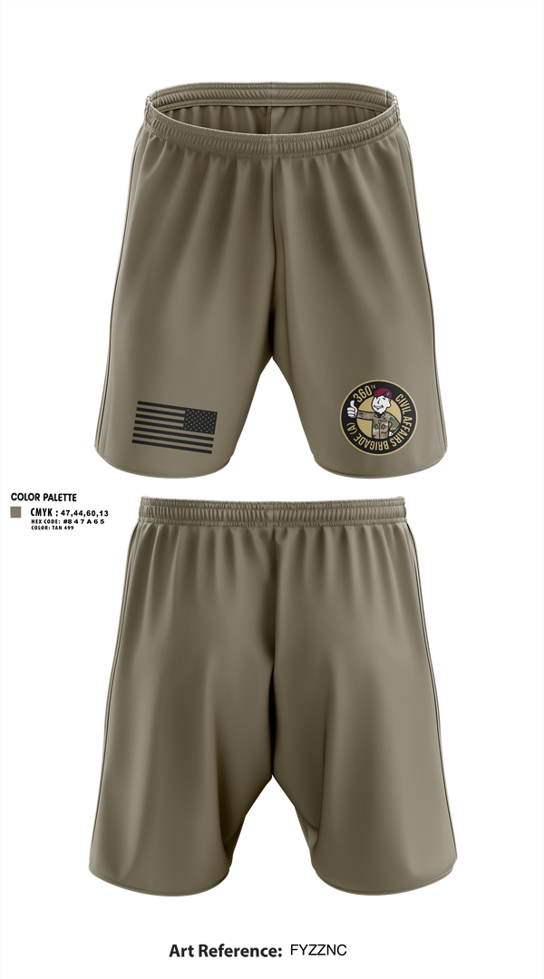 Athletic Shorts With Pockets, 360 CA BDE (Airborne), Army, Teamtime, Team time, sublimation, custom sports apparel, team uniforms, spirit wear, spiritwear, sports uniforms, custom shirts, team store, custom team store, fundraiser sports, apparel fundraiser
