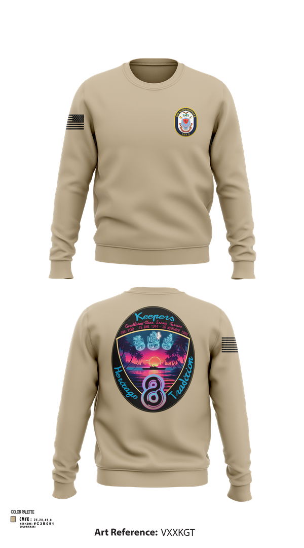 Crew Neck Sweatshirt, USS Bougainville CPO, , Teamtime, Team time, sublimation, custom sports apparel, team uniforms, spirit wear, spiritwear, sports uniforms, custom shirts, team store, custom team store, fundraiser sports, apparel fundraiser