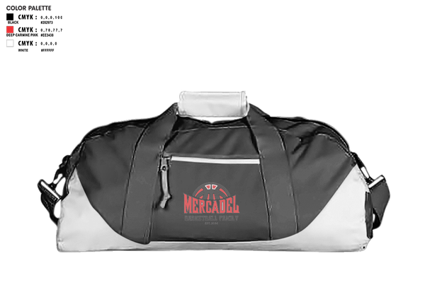 Duffle Bag, Mercadel Basketball, Men's Basketball, Teamtime, Team time, sublimation, custom sports apparel, team uniforms, spirit wear, spiritwear, sports uniforms, custom shirts, team store, custom team store, fundraiser sports, apparel fundraiser