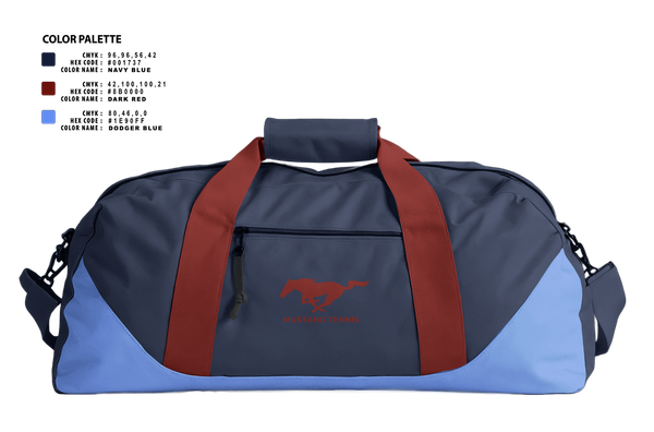 Duffle Bag, Tulare Western Mustangs, Tennis, Teamtime, Team time, sublimation, custom sports apparel, team uniforms, spirit wear, spiritwear, sports uniforms, custom shirts, team store, custom team store, fundraiser sports, apparel fundraiser