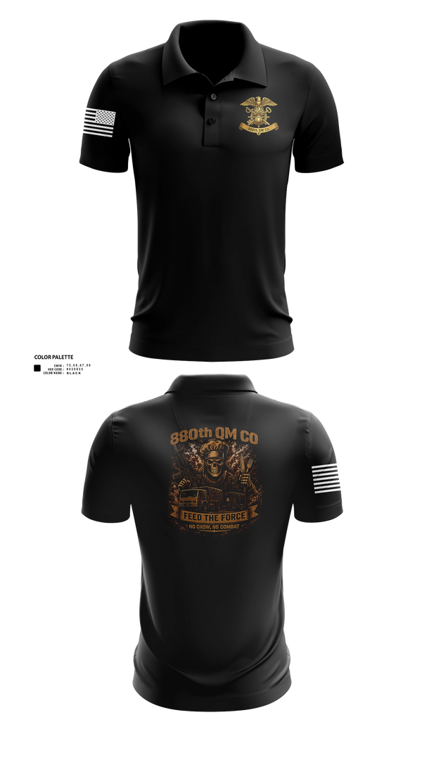Short Sleeve Performance Polo, 880th QM CO, Army, Teamtime, Team time, sublimation, custom sports apparel, team uniforms, spirit wear, spiritwear, sports uniforms, custom shirts, team store, custom team store, fundraiser sports, apparel fundraiser