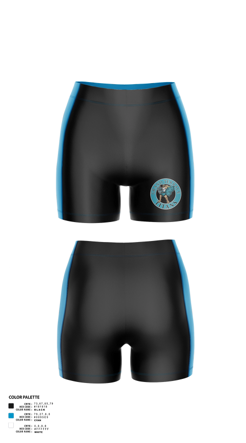 Womens Compression Shorts, Titans, Women's Basketball, Teamtime, Team time, sublimation, custom sports apparel, team uniforms, spirit wear, spiritwear, sports uniforms, custom shirts, team store, custom team store, fundraiser sports, apparel fundraiser