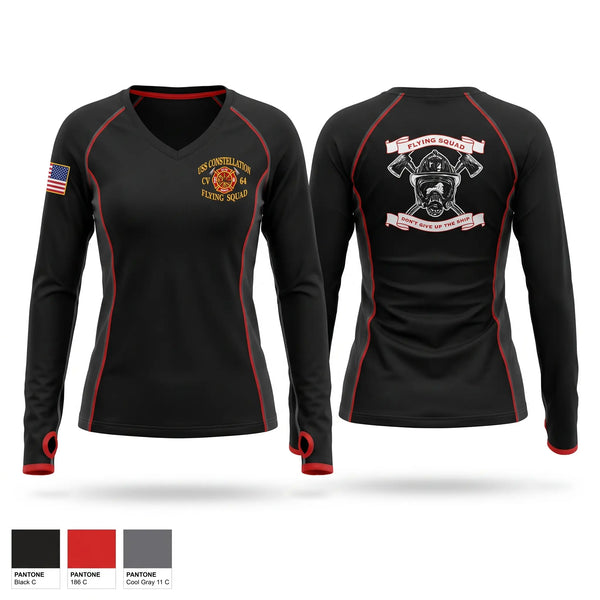 Womens Long Sleeve Vneck Shirt, Flying squad, Navy, Teamtime, Team time, sublimation, custom sports apparel, team uniforms, spirit wear, spiritwear, sports uniforms, custom shirts, team store, custom team store, fundraiser sports, apparel fundraiser