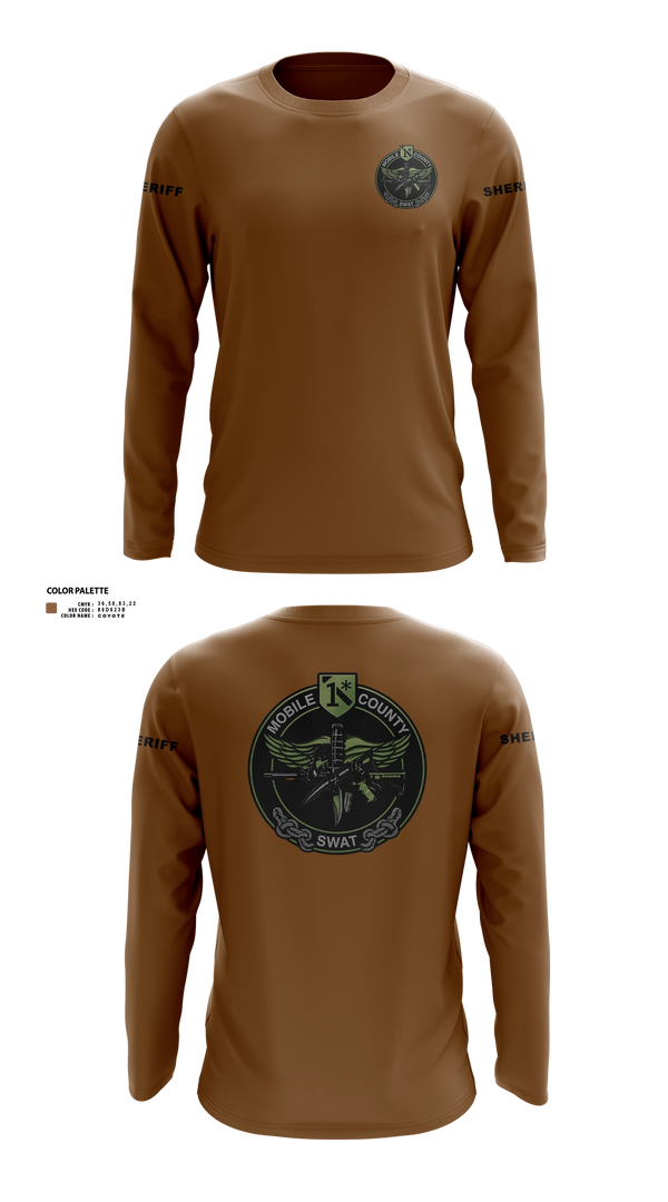Long Sleeve Performance Shirt, MOBILE COUNTY SWAT, Police, Teamtime, Team time, sublimation, custom sports apparel, team uniforms, spirit wear, spiritwear, sports uniforms, custom shirts, team store, custom team store, fundraiser sports, apparel fundraiser